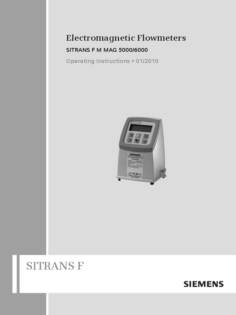 7me69101aa101aa0 Nowy Sitrans F M Mag 5000 Siemens Manual | PDF ...