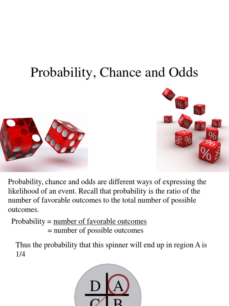 Probability Chance And Odds Pdf Odds Probability