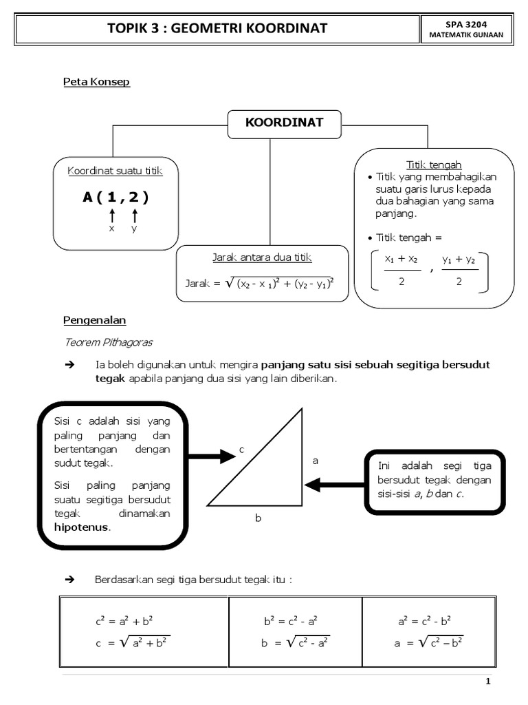 Geometri Koordinat Satah Cartesan Pdf