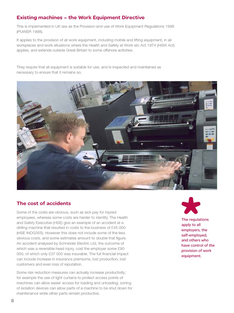 Work Equipment Directive Overview | PDF