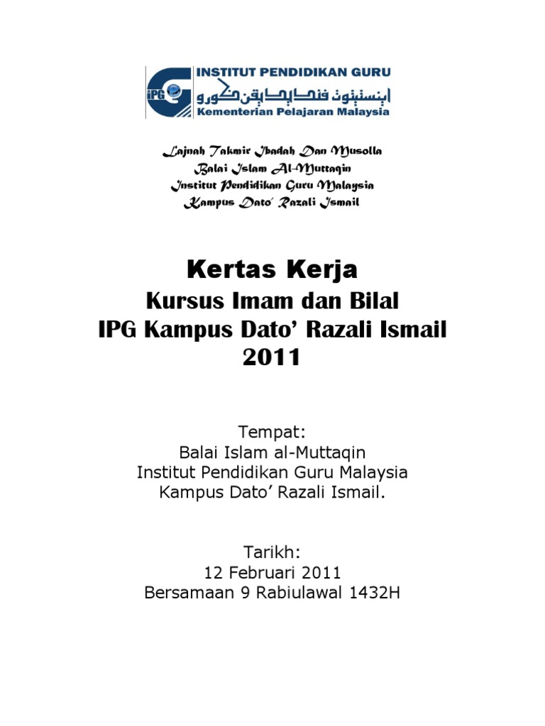 Kertas Kerja Imam Bilal 2011 Pdf
