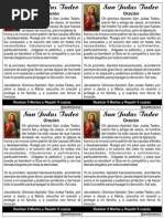 Oración San Judas Tadeo 4 x Hoja