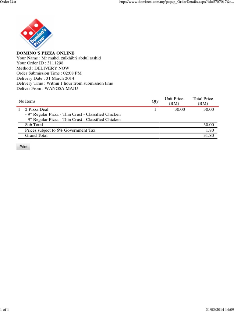 Order List | PDF