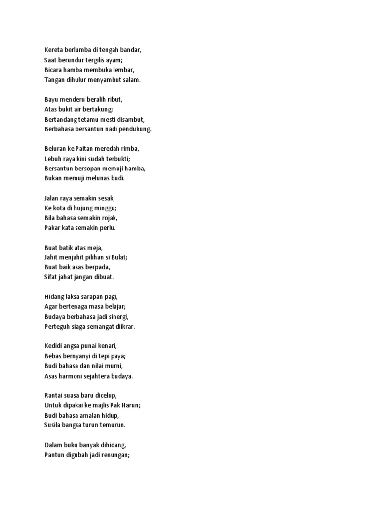 Pantun Nilai Murni Tahun 2 / Nilai Murni Tananyagok