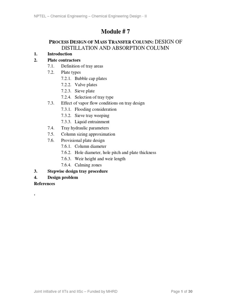 Design of Absorption Columns | PDF | Distillation | Chemical Process ...