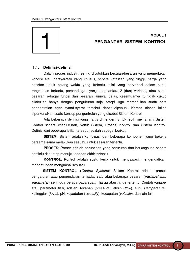 Pengantar Dasar Sistem Kontrol | PDF