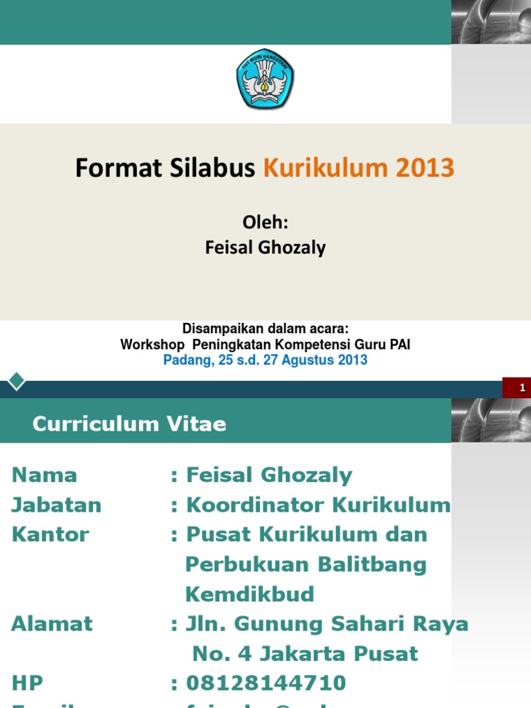 Format Silabus Kurikulum 2013