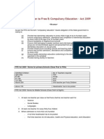 RTE Act 2009 - Free Compulsory Education Norms