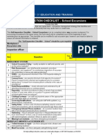 SELF INSPECTION CHECKLIST - School Excursions: Department of