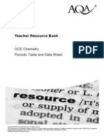 Teacher Resource Bank: GCE Chemistry Periodic Table and Data Sheet