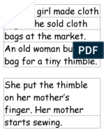 Girl sells bags at market, gives thimble to mother