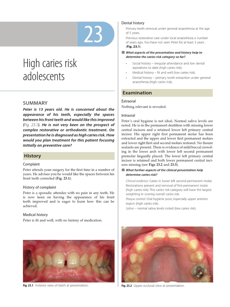 High Caries Risk Management for Adolescents | PDF | Science & Mathematics