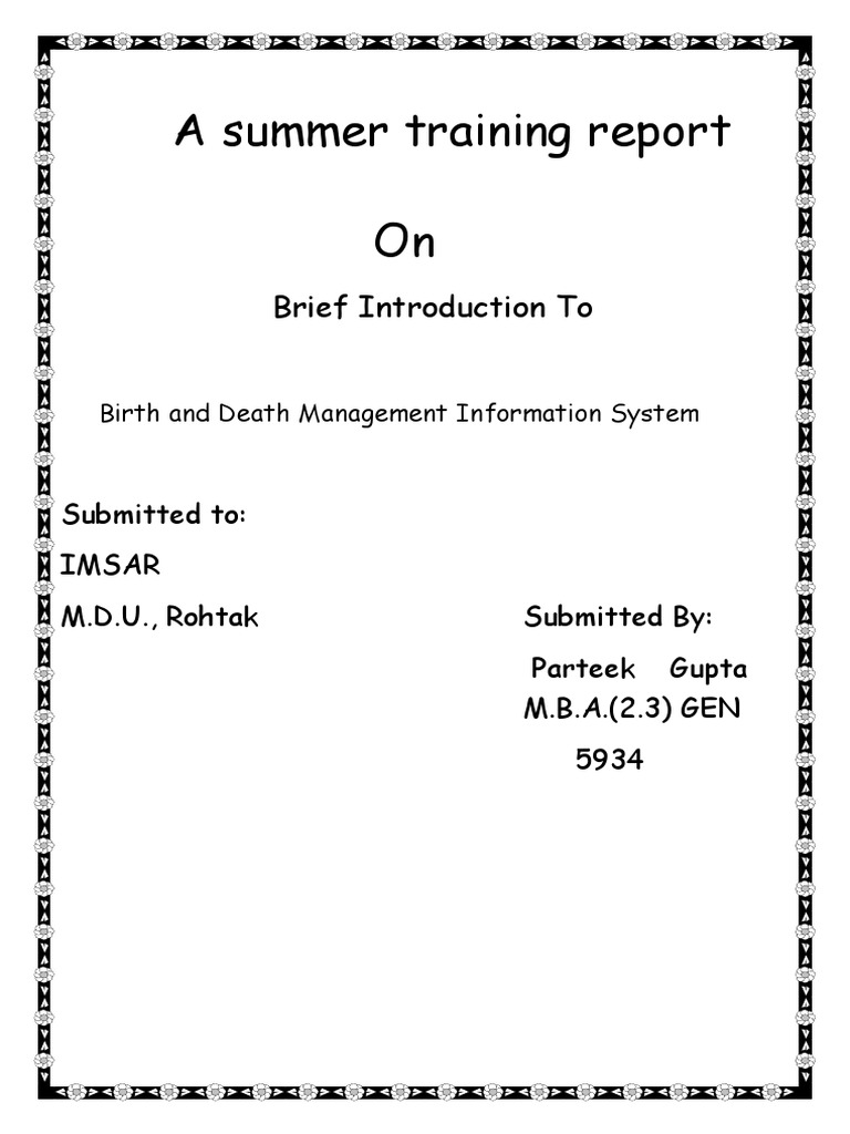 A Summer Training Report On: Brief Introduction To | PDF
