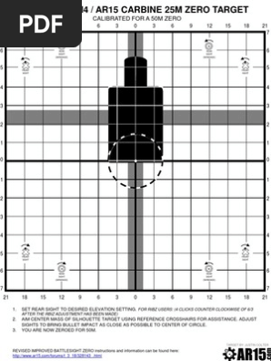 improved m4 ar15 carbine zero target 50m pdf telescopic sight firearms