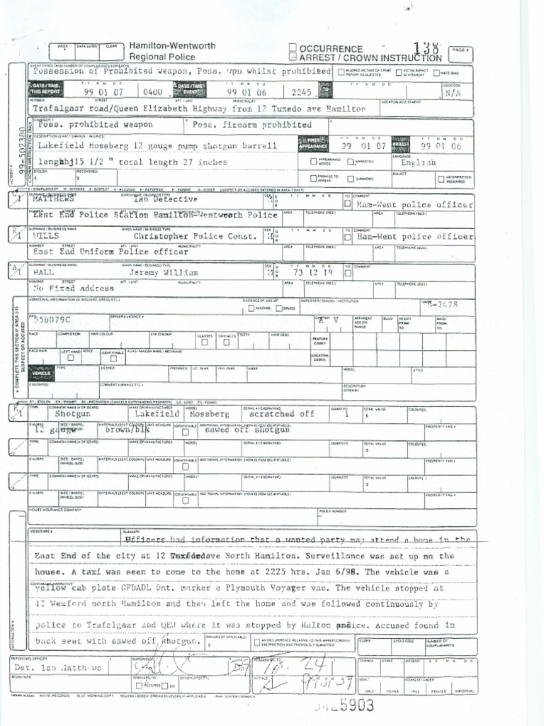 Arrest report