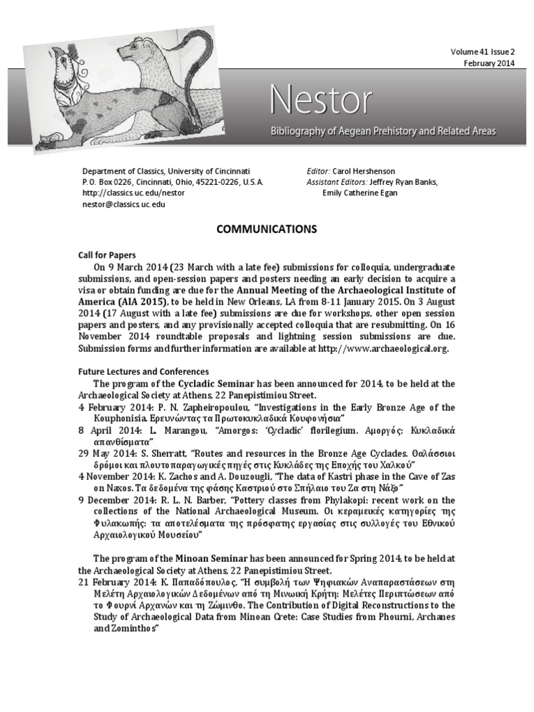 Nestor - Feb 2014 | PDF | Mycenaean Greece
