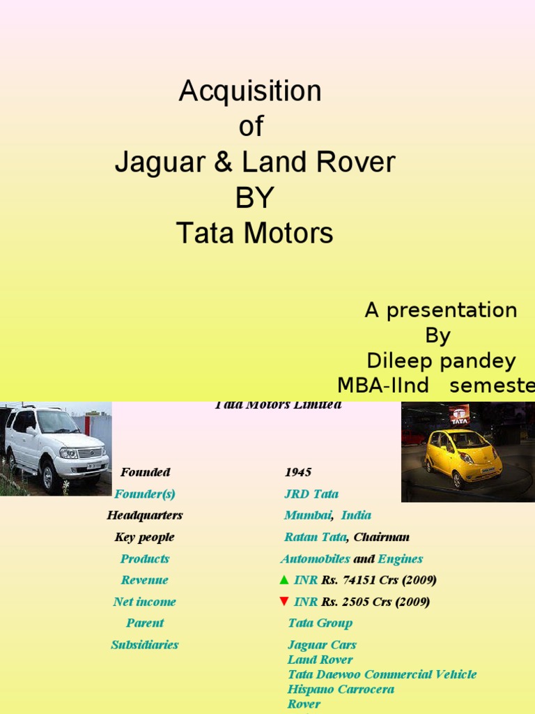 Tata Motors' Acquisition of Jaguar Land Rover | PDF | Car | Motor Vehicle
