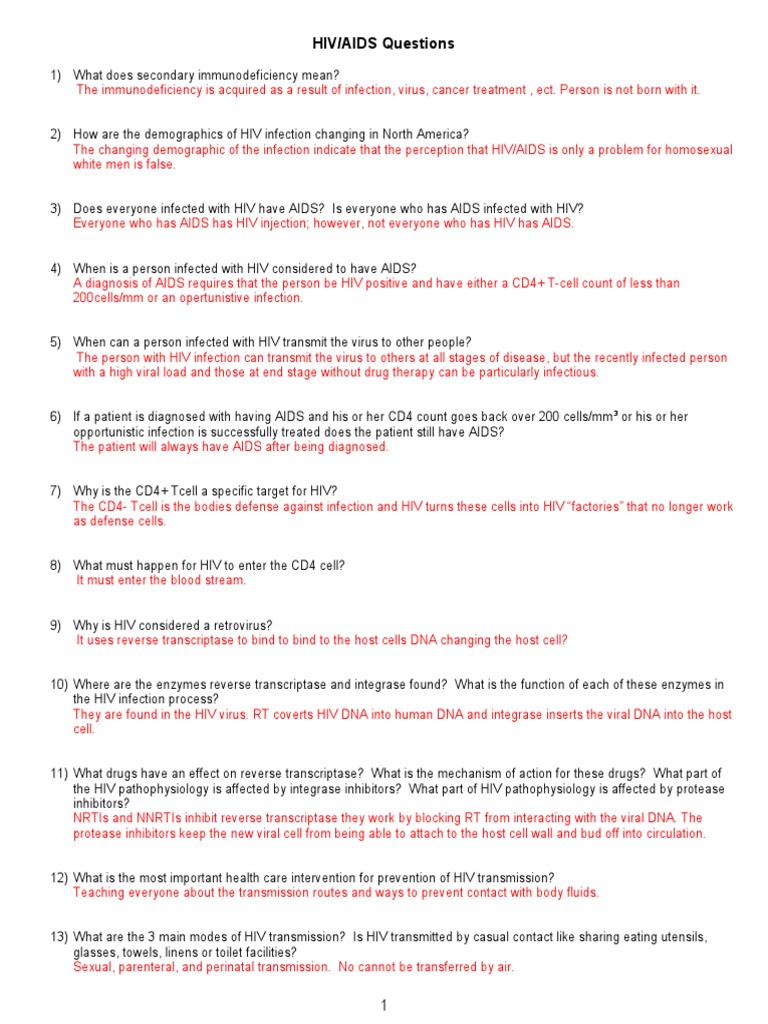 Hiv And Aids Notes Virus Infection