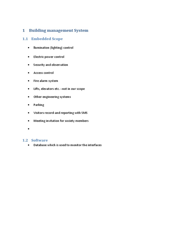 Building Management System | PDF | Technology & Engineering