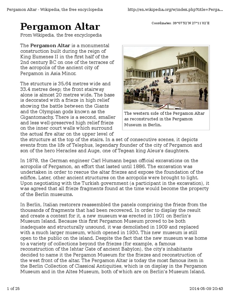 Pergamon Altar Greek Mythology Ancient Greek Religion