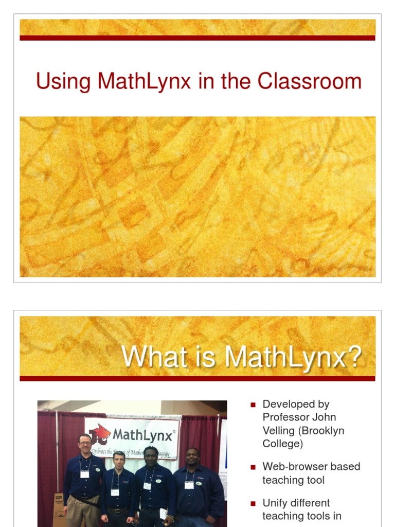 CUNY Math - Using MathLynx in The Classroom - Ki Song | PDF | Pi ...