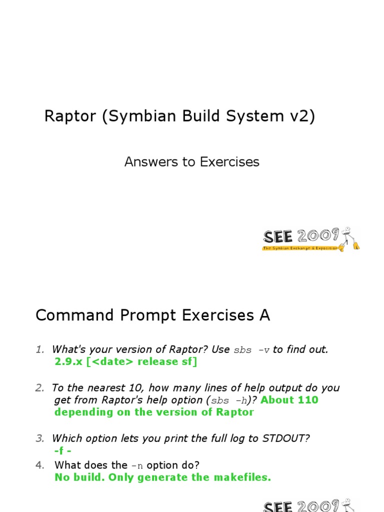 Raptor Symbian Build System Exercises | PDF | Computers