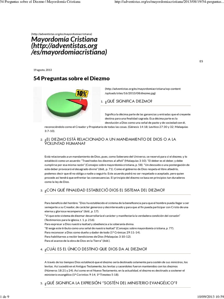54 Preguntas Sobre El Diezmo _ Mayordomía Cristiana | Beneficio