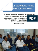 Charla de Seguridad Fisica 11 Marzo 2014