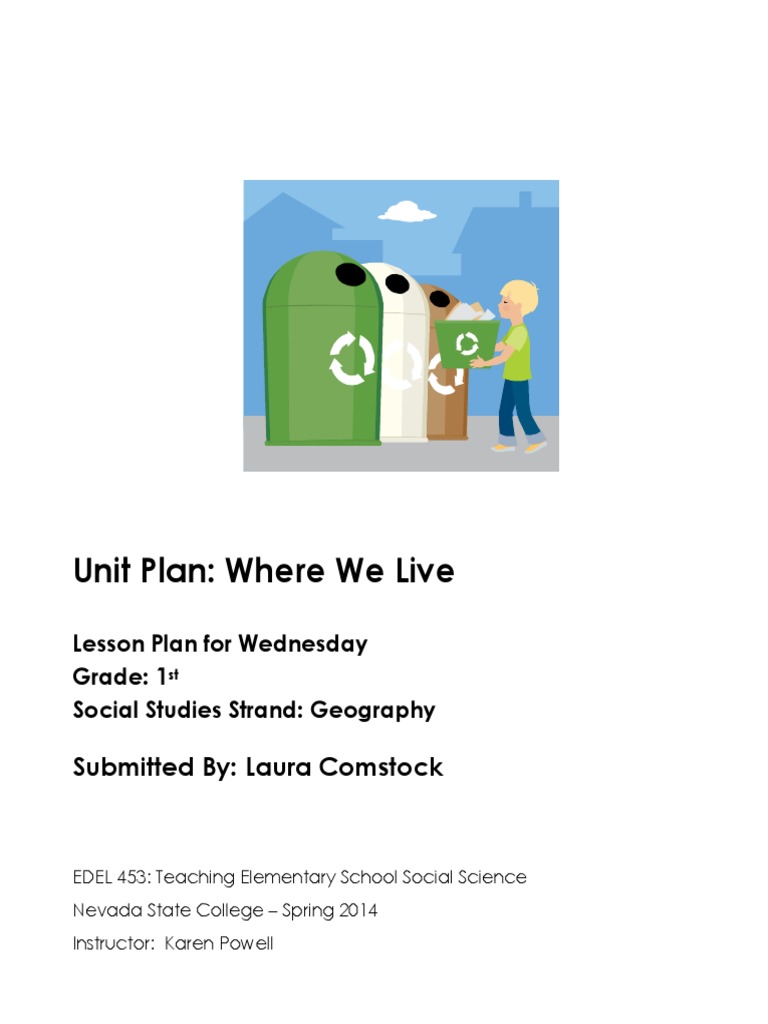 Unit Plan: Where We Live: Submitted By: Laura Comstock | PDF | Lesson ...