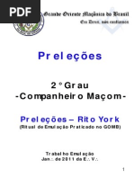 Preleções - York GOMB - Companheiro Maçom