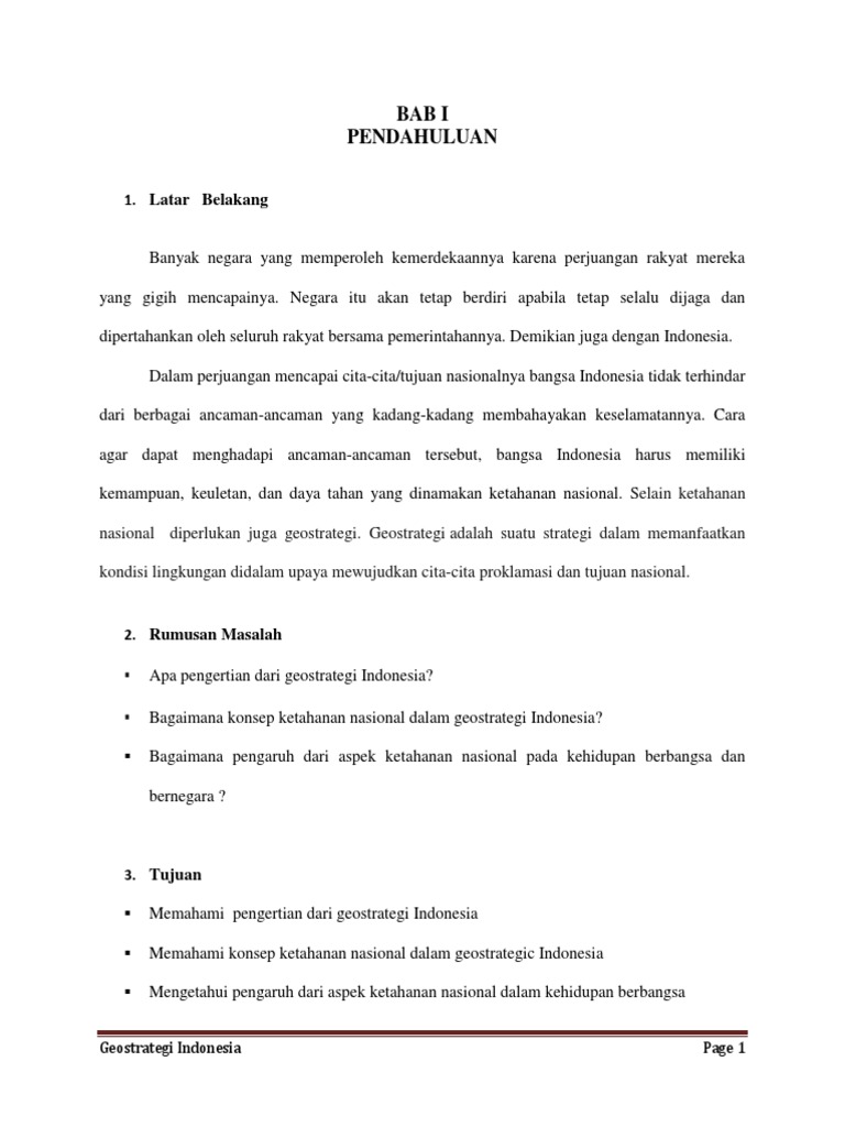 Makalah Geostrategi Indonesia