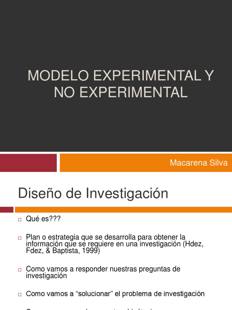 Modelo Experimental y No Experimental | PDF | Medición | Información