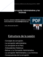 AMERICO 9 ABRIL La Corrupción Administrativa y Los Archivos Ppt.