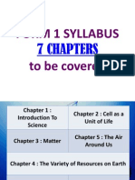Form 1 Syllabus To Be Covered: 7 Chapters