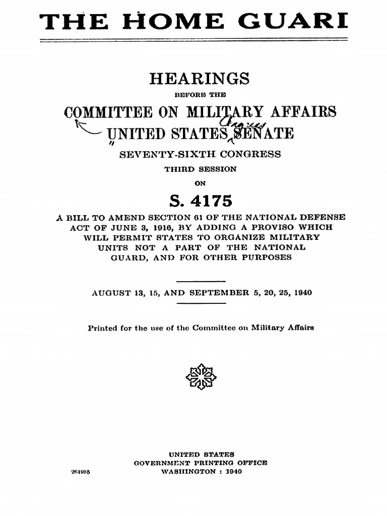 Home Guard Report - 13 Aug 1940 | PDF | United States Army Reserve ...