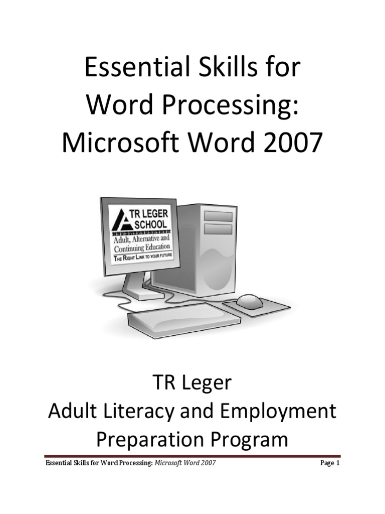 word_processing(1).pdf | Microsoft Word | Computer Keyboard