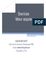 Exercices Valeur Acquise PDF