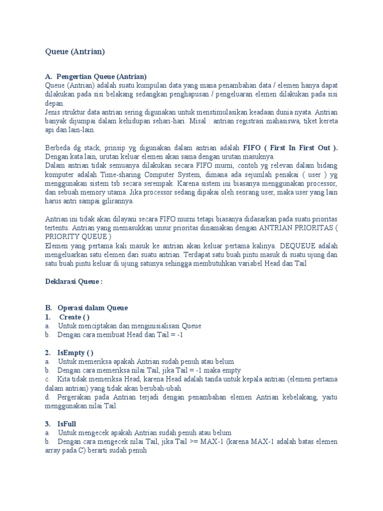 Algoritma Queue | PDF