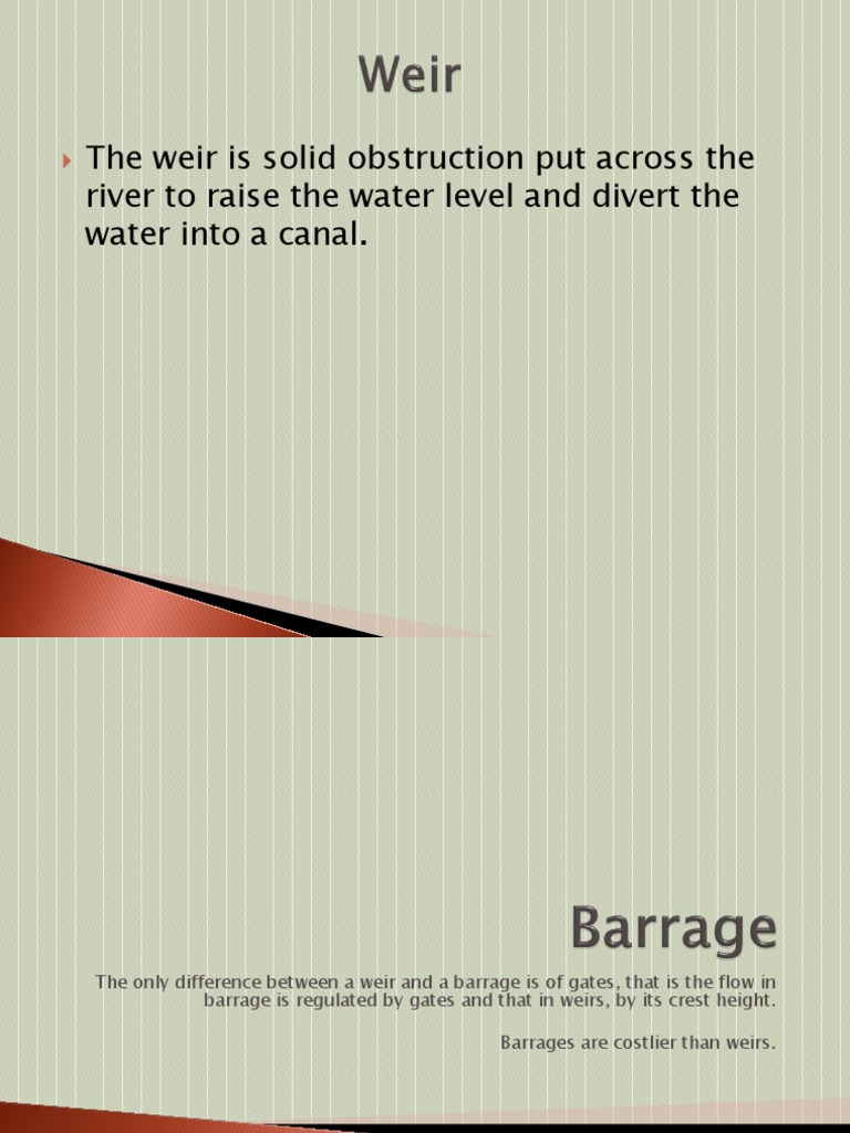 Weir and Barrage Lecture River Deep Foundation