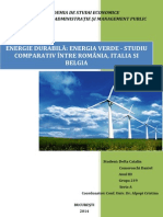 Energia Durabila (Energia Verde - Studiu Comparativ Romania - Italia-Belgia)