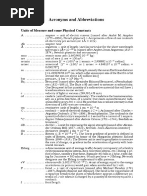 Acronyms Units Of Measurement Physical Quantities - 