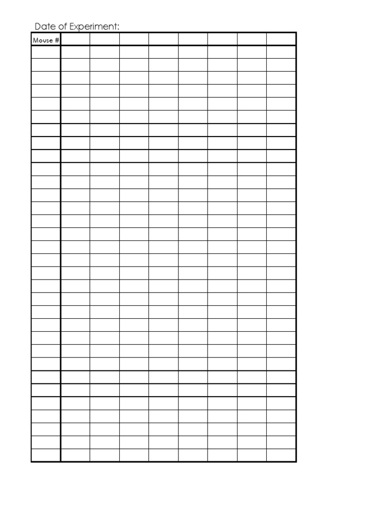 Mouse Experiment Data Log | PDF