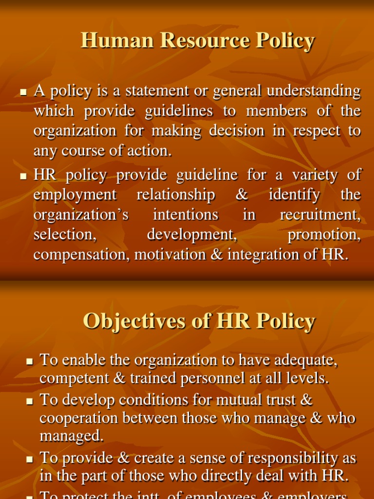 Template For Hr Policy