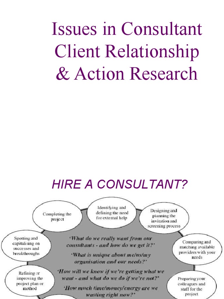 Issues in Consultant Client Relationship Action Research | PDF ...