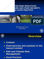 Disaster Risk Reduction, Agriculture and Food Security: Fao Good Practice