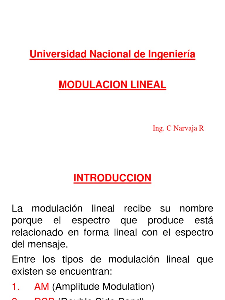 Introducción a la Modulación Lineal | PDF | Modulación | Densidad espectral