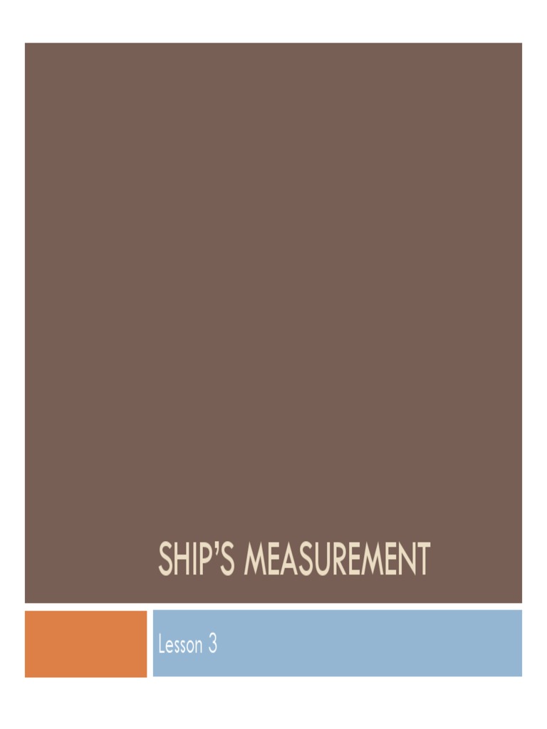 Ships Measurement PDF Tonnage Volume