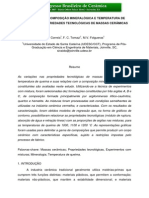 Influência Da Composição Mineralógica e Temperatura de ...