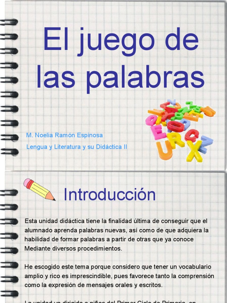 El Juego de Las Palabras  Palabra  Semántica