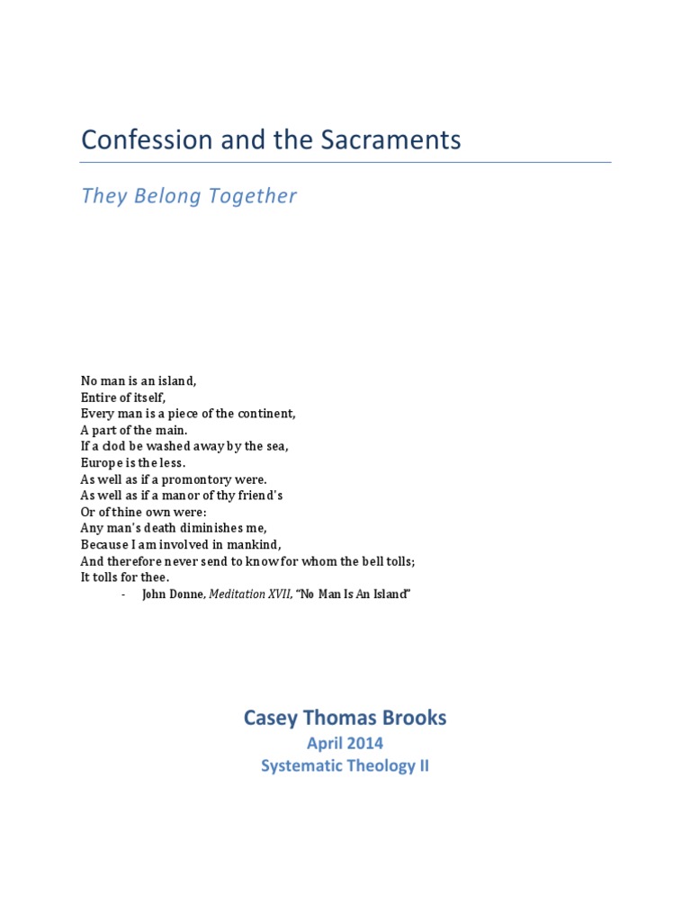 Confession and The Sacraments | PDF | Sacraments | Eucharist